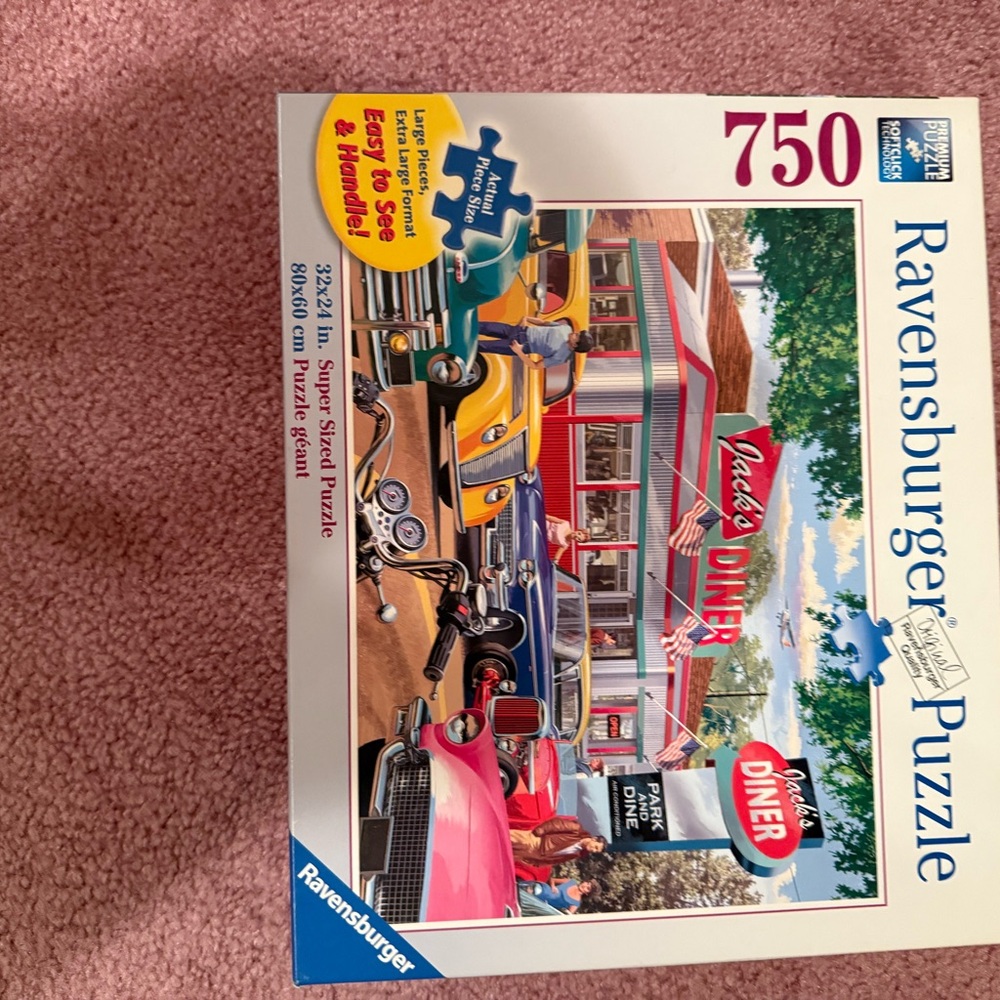 Ravensburger Red and Yellow Puzzle Retro Diner Scene